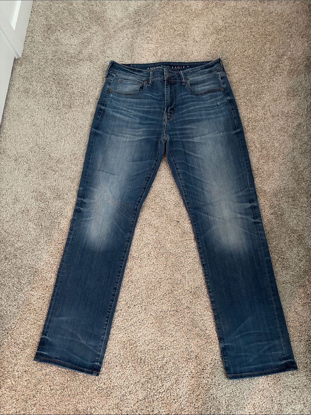 American Eagle Outfitters Men's Dark Blue Straight Jeans